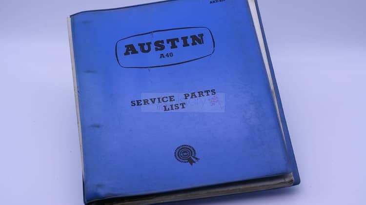 Austin A40 Service Parts List